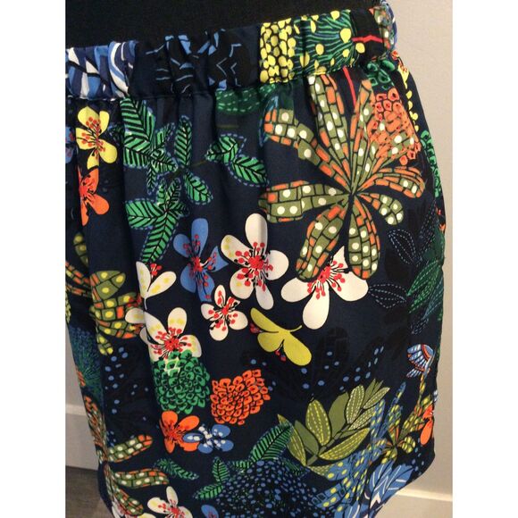 Loft Petites XXSP Floral skirt EUC Elastic Waist Mini - Picture 2 of 3